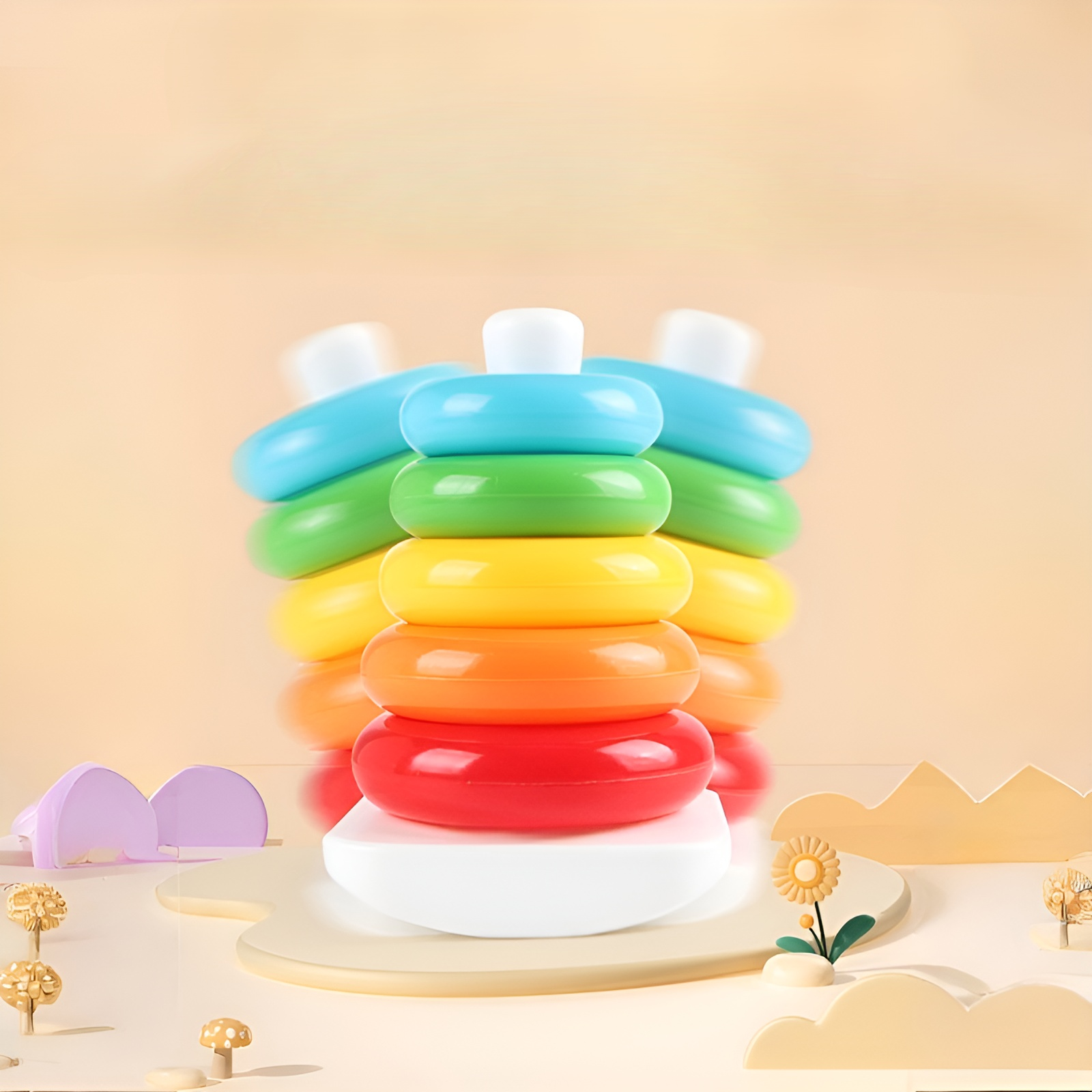 무지개 회전 쌓기 놀이