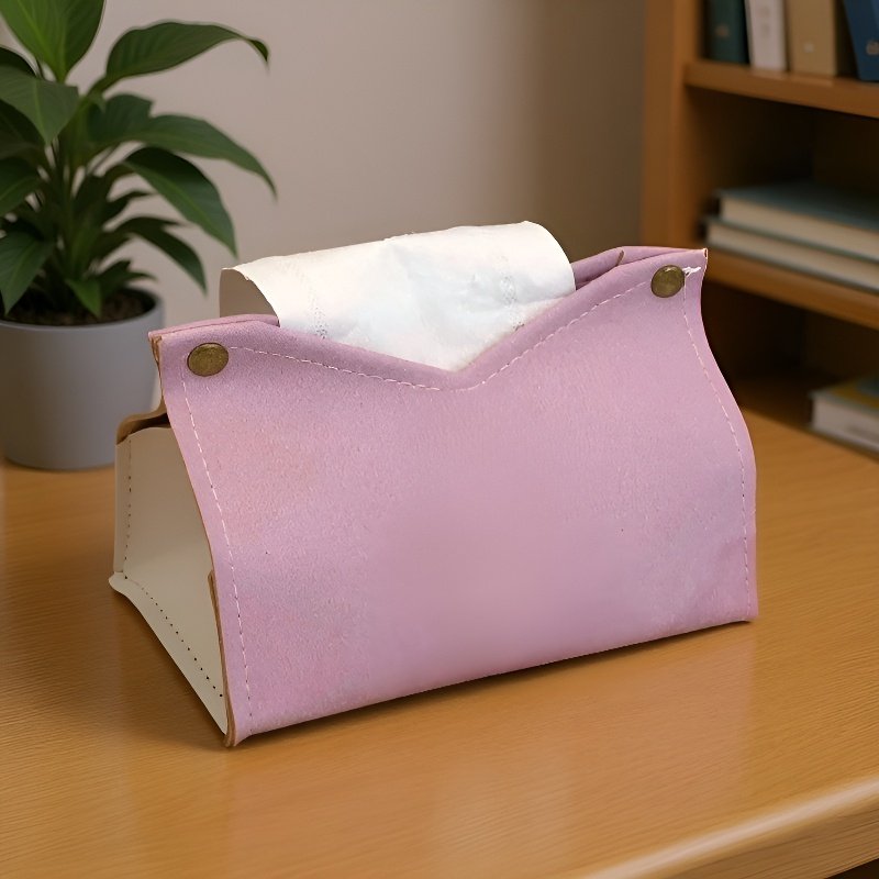 귀여운 반려동물 만화 캐릭터가 그려진 티슈 상자