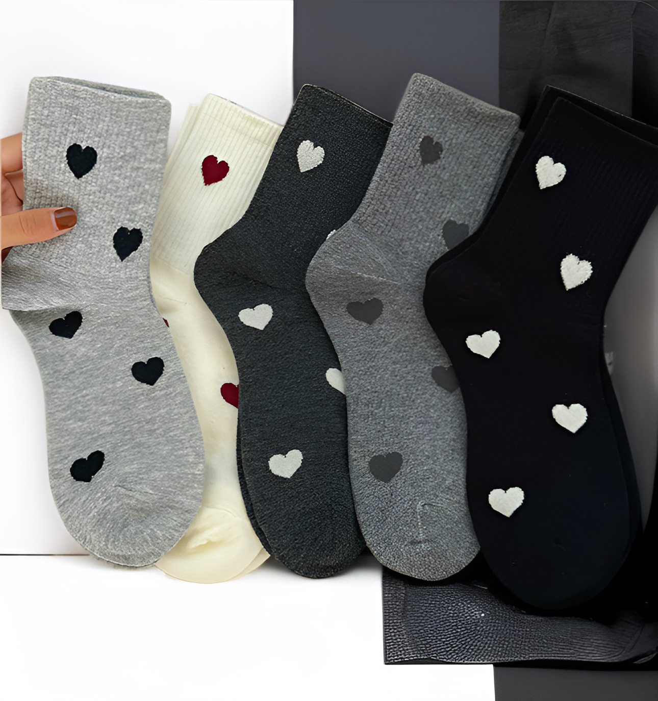 여성용 따뜻한 겨울 양말 디테일