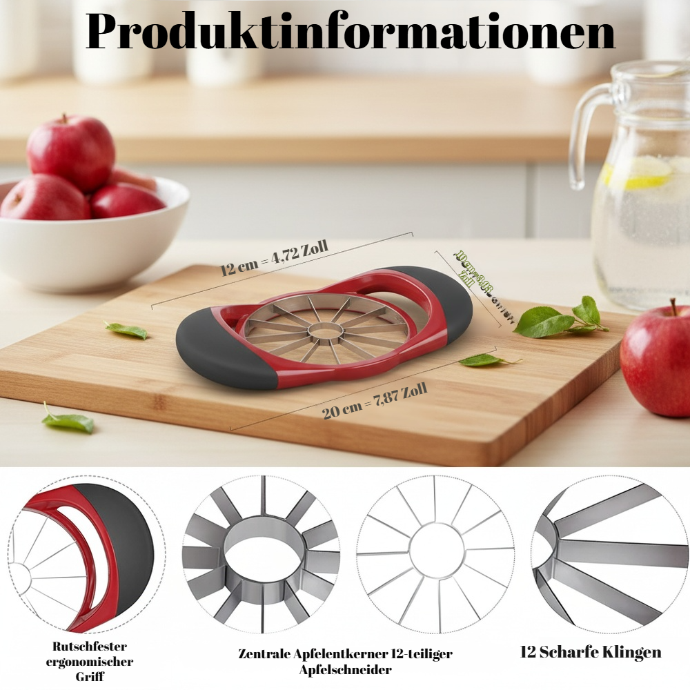 Apfelschneider aus 430 Edelstahl, Obstteiler und Entkerner