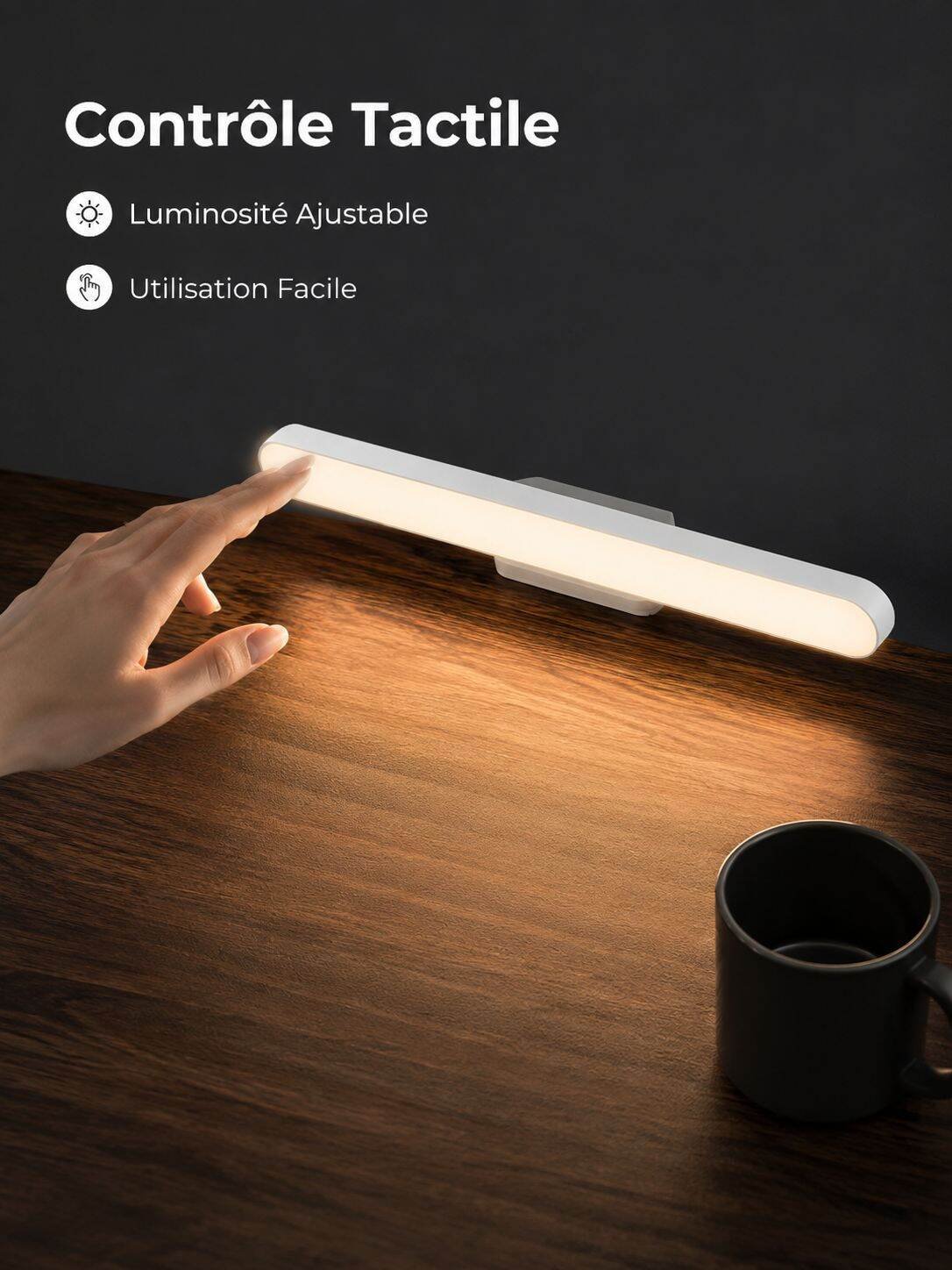 Lampe de chevet/lampe de table LED respectueuse des yeux