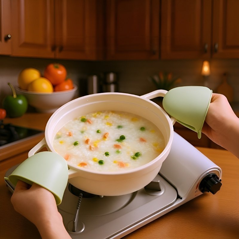 두꺼운 실리콘 소재의 단열 및 화상 방지 장갑