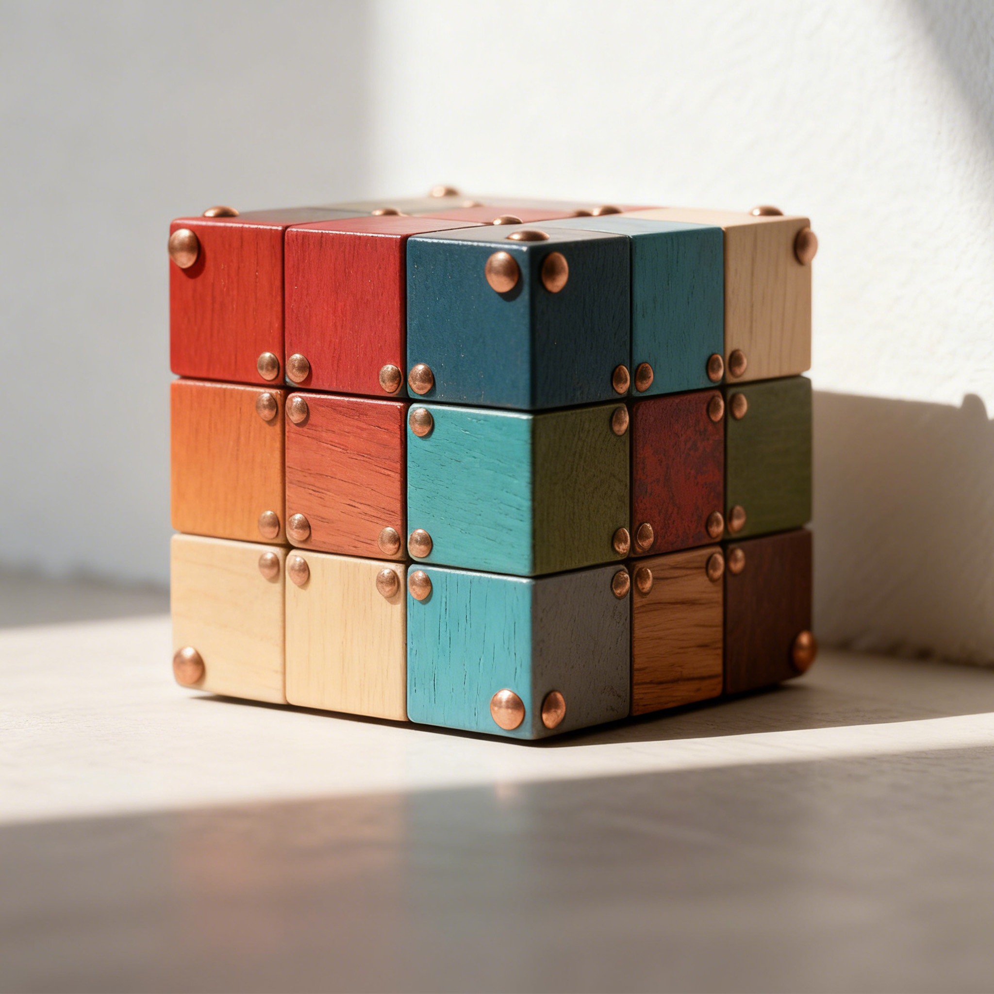 ของเล่นไม้ลูกบาศก์สำหรับเด็ก สีสันสดใส