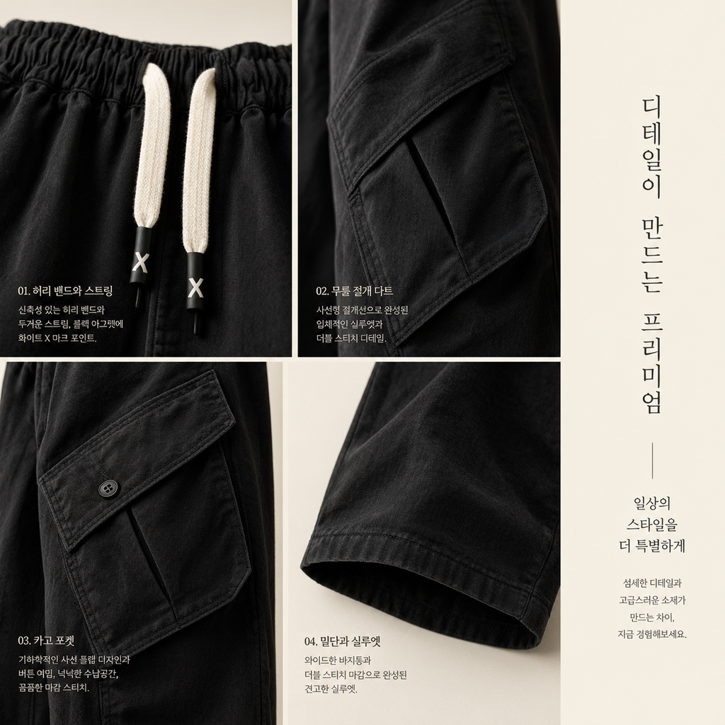 봄가을 신상 남성 미국식 루즈핏 스트레이트 캐주얼 워크 팬츠