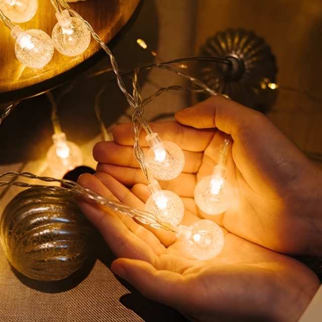Backyard Party Solar-Powered Colorful Bubble Ball String Lights