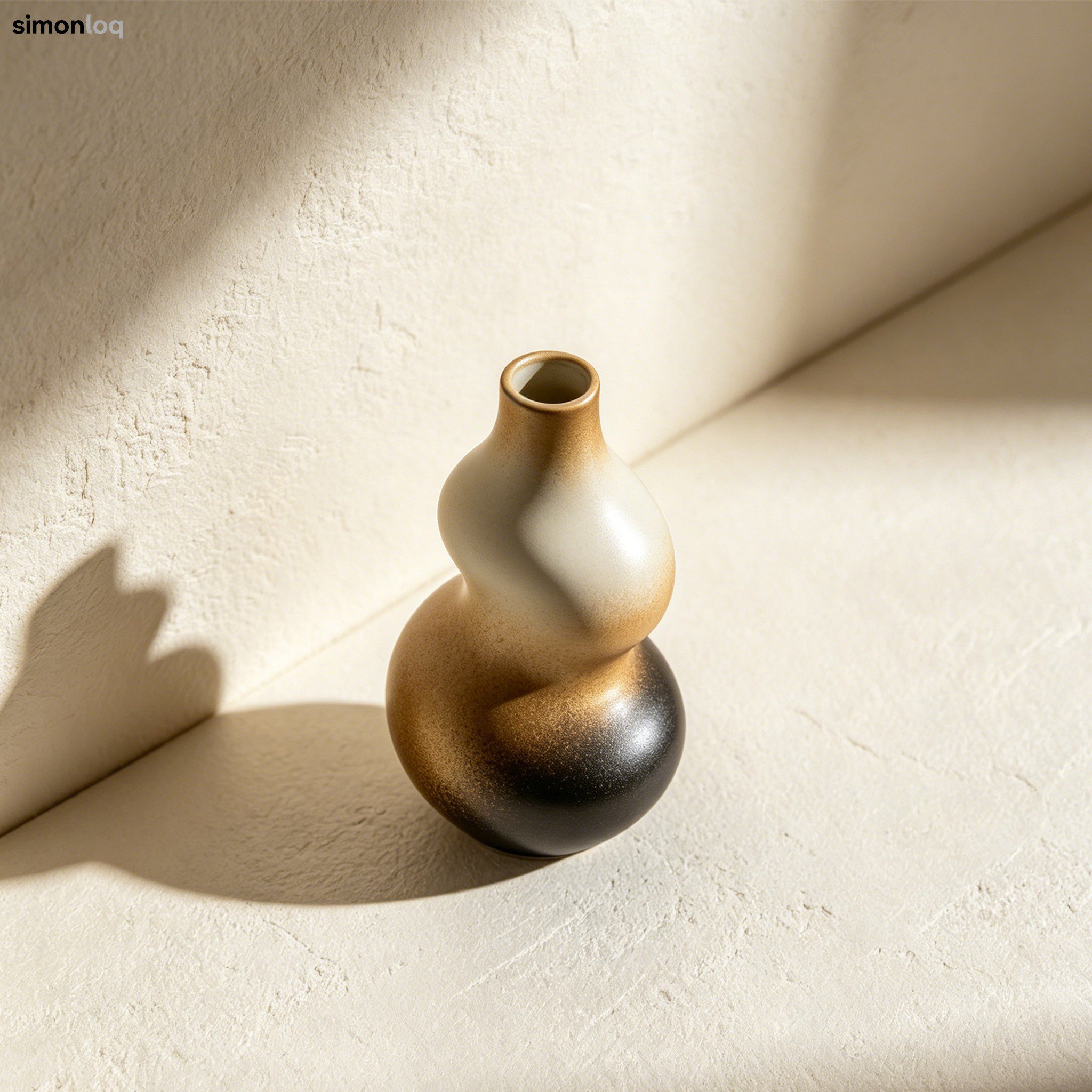 ひょうたん型のグラデーションセラミック花瓶