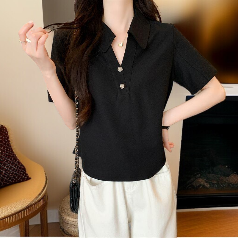 뚱 Mm 여름 반팔 티 빅 사이즈 모던 배꼽커버 루즈핏 블라우스 반팔 티