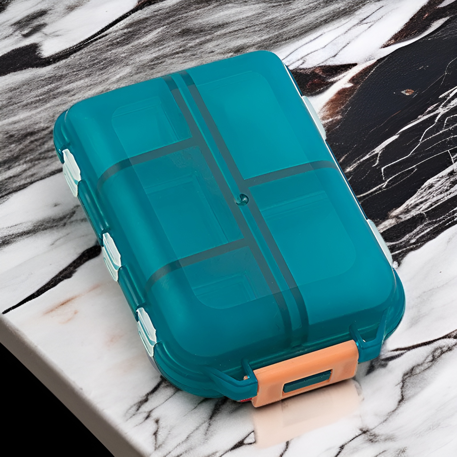 10-Compartment Sealed Portable Pill Case, Small PP Medicine Organizer