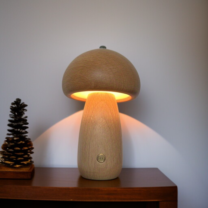 LED Nachtlicht Pilz – Niedliche Tischlampe mit Touch-Schalter, Dekorative Pilzleuchte