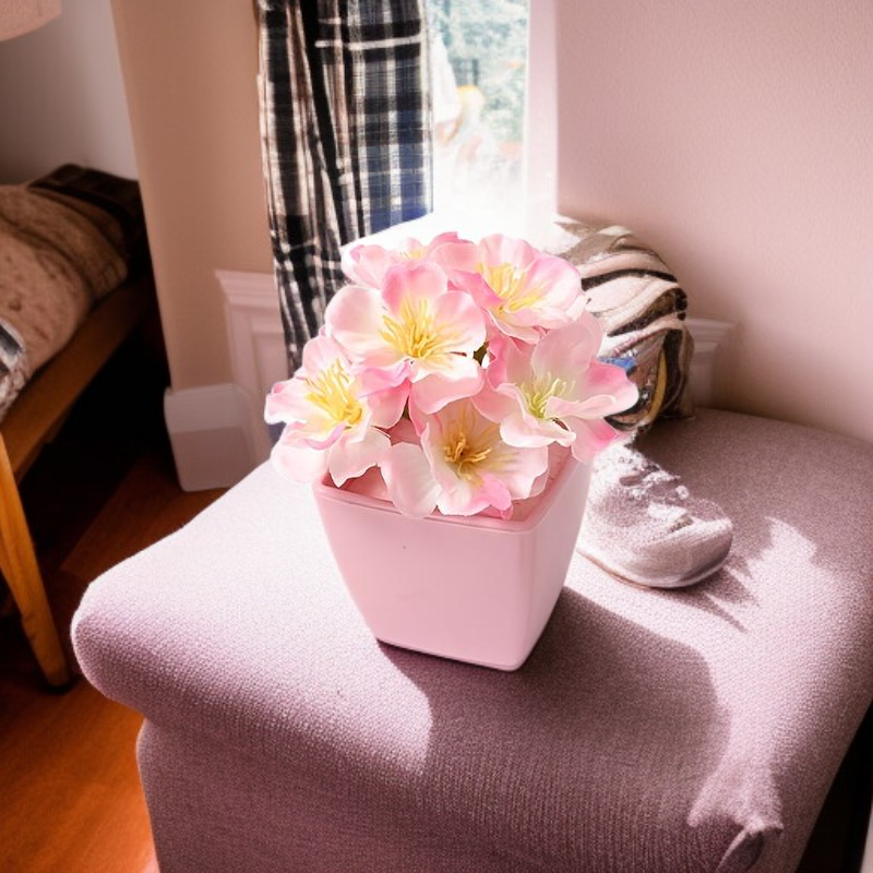 客廳北歐仿真花擺放效果