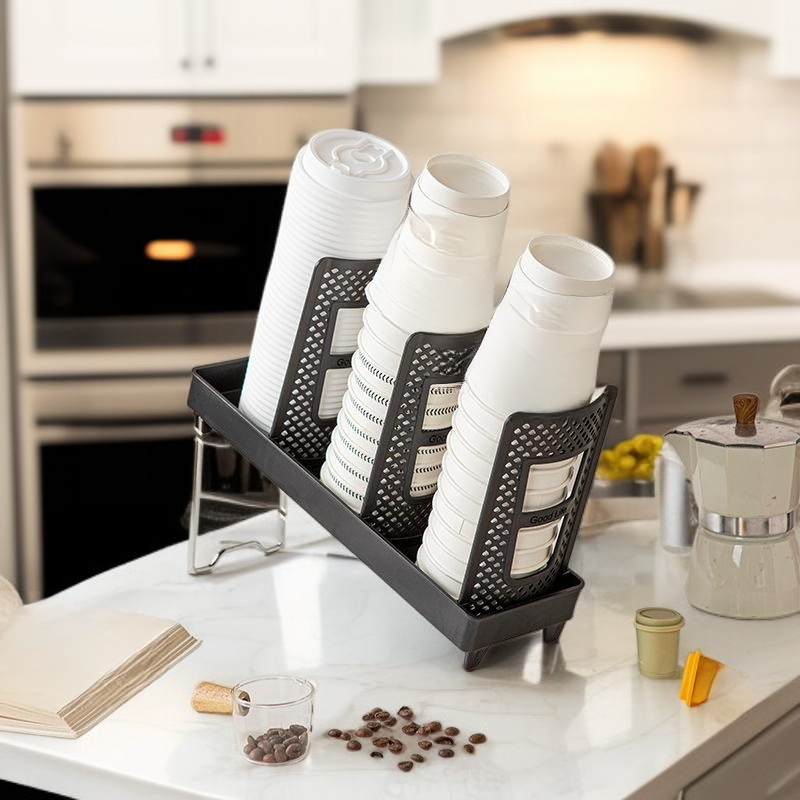 Divided Design Paper Cup Rack Tea Bar Cup Organizer