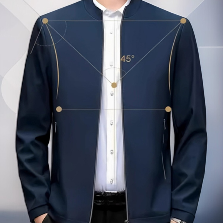 남성용 스탠드업 칼라 캐주얼 재킷