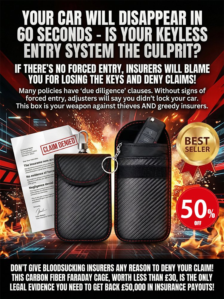 Carbon Fiber Car Key Signal Blocker Box - Anti-Theft Protection