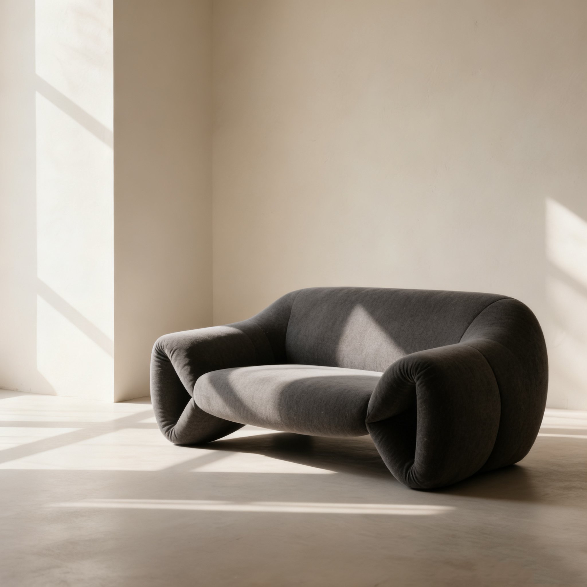 Moderní dvoumístná sedačka v šedé barvě