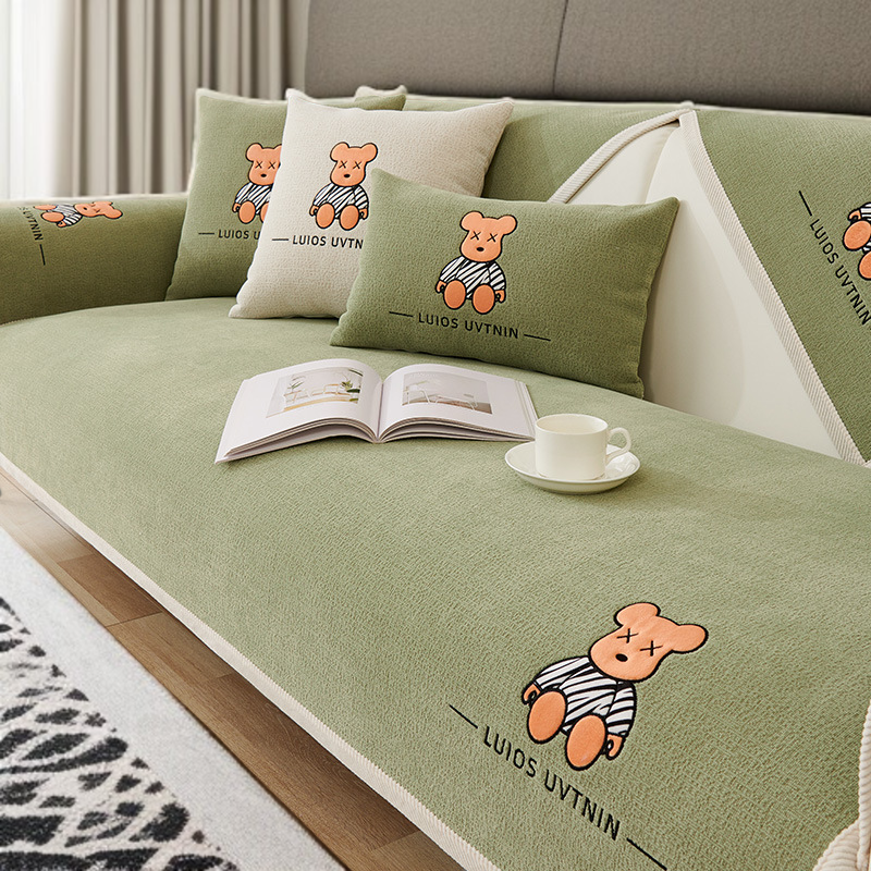 샤닐 소파 패드 커버 미끄럼 방지 방석 등받이 컴포트 소파 패드 커버 패드