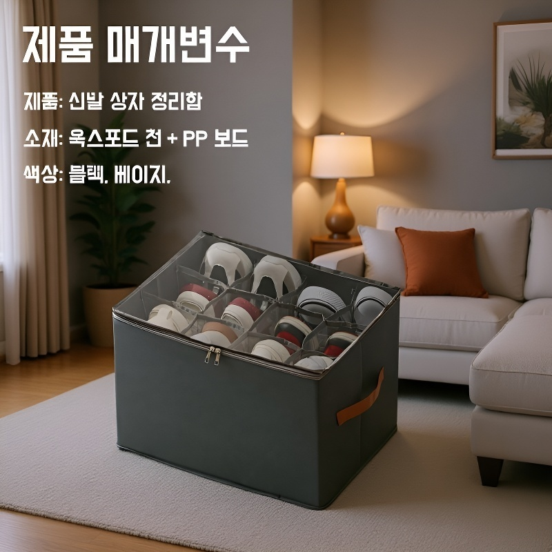 접이식 뚜껑 분리형 수납함