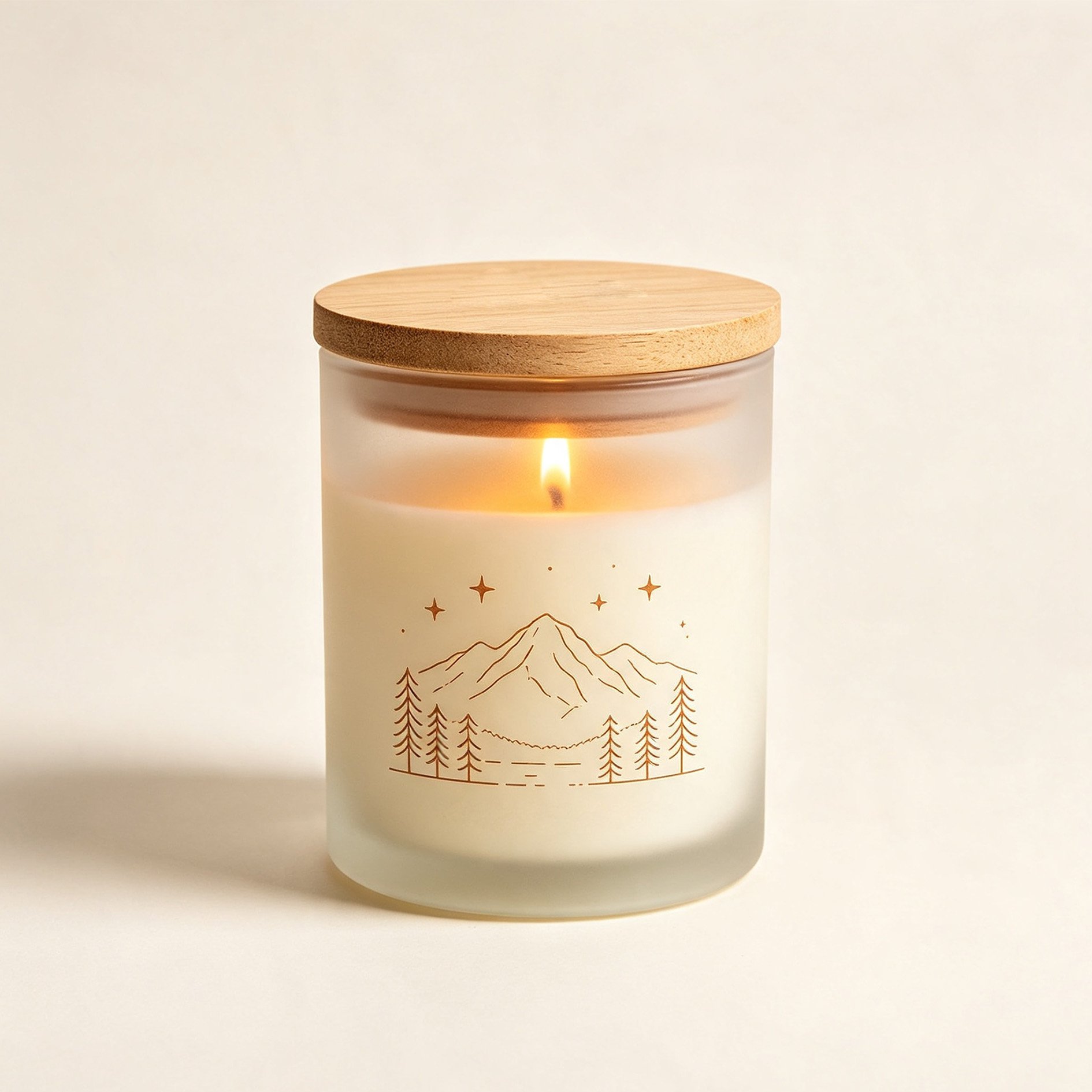Mountain Forest Scented Candle in Frosted Glass Jar