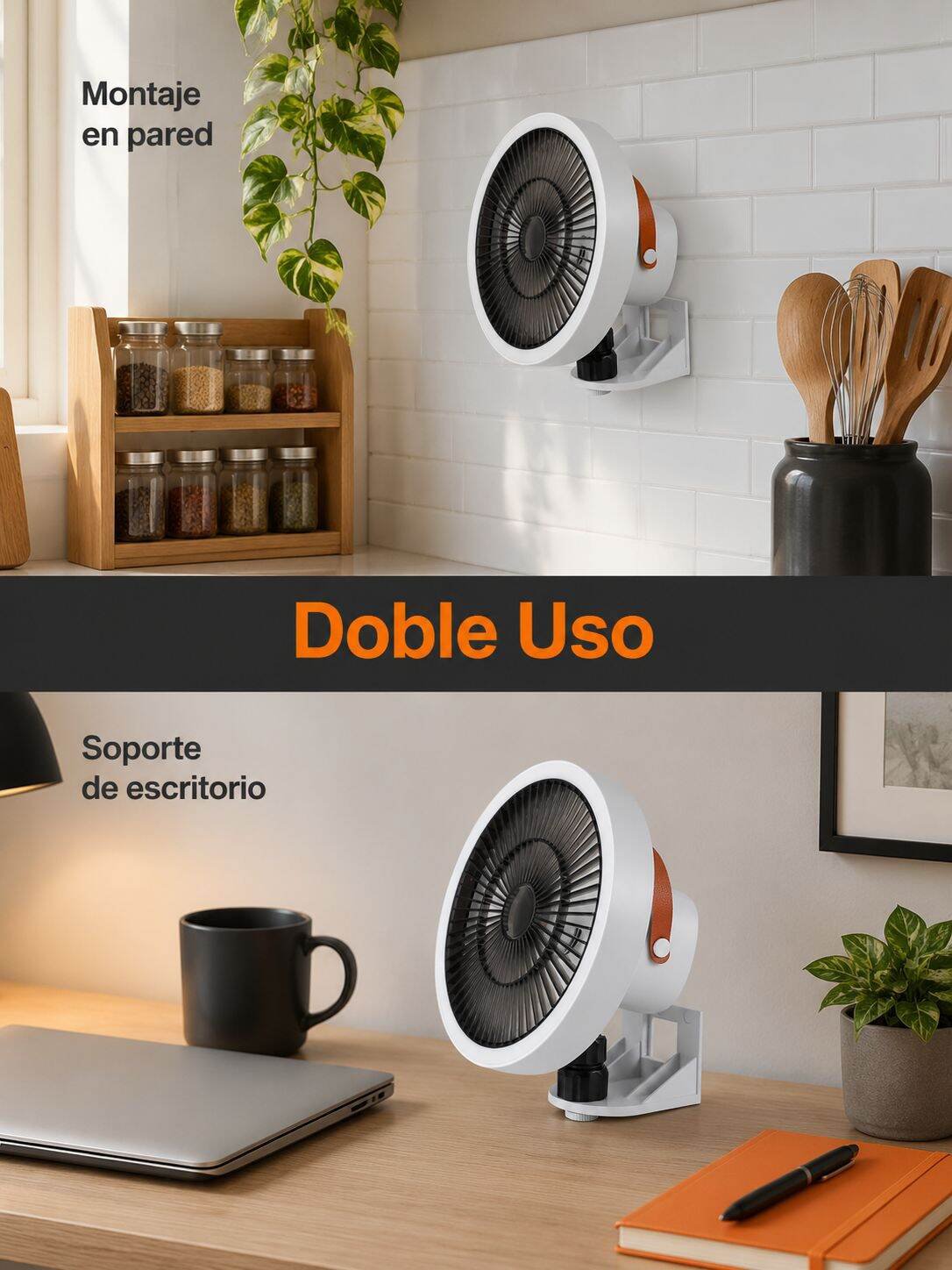 Ventilador de pared sin taladro, instalación fácil