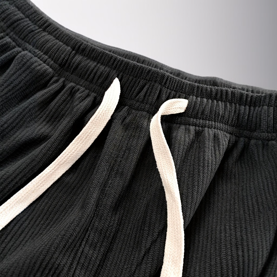 Durable men's corduroy feel pants side view