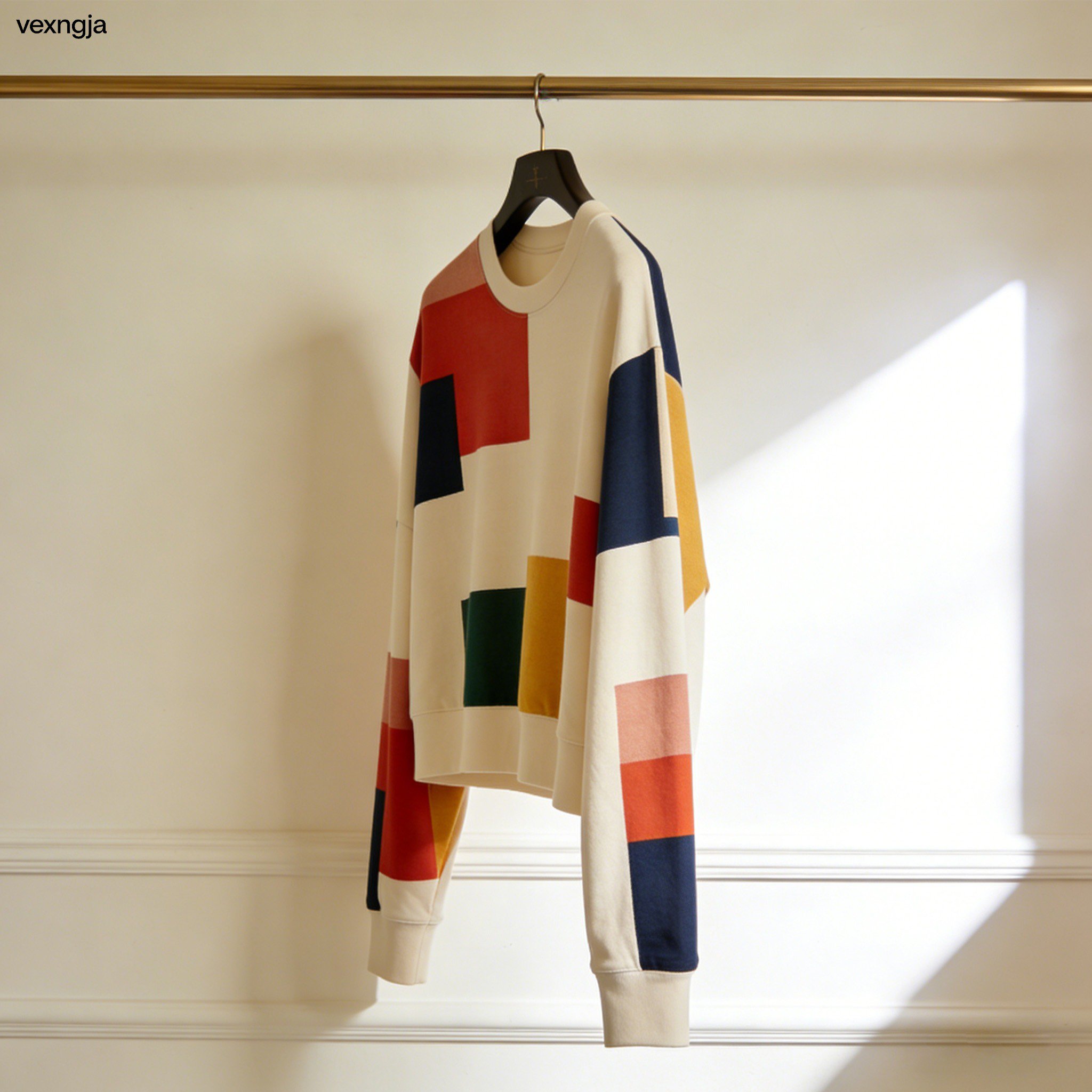 Model wearing Korean style loose fit top with jeans