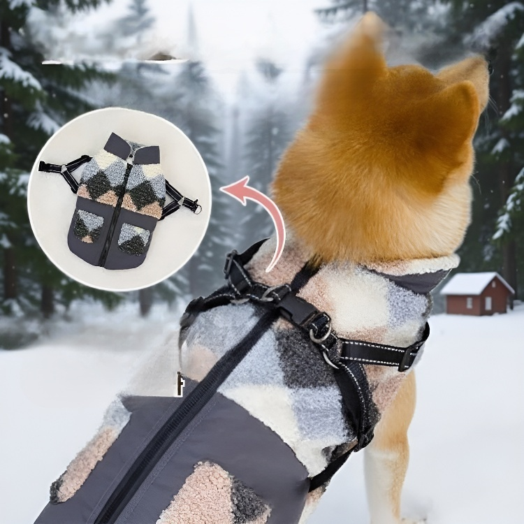 강아지 가슴 멜빵 패브릭 애견 옷 방한 보온 패딩 가슴 멜빵