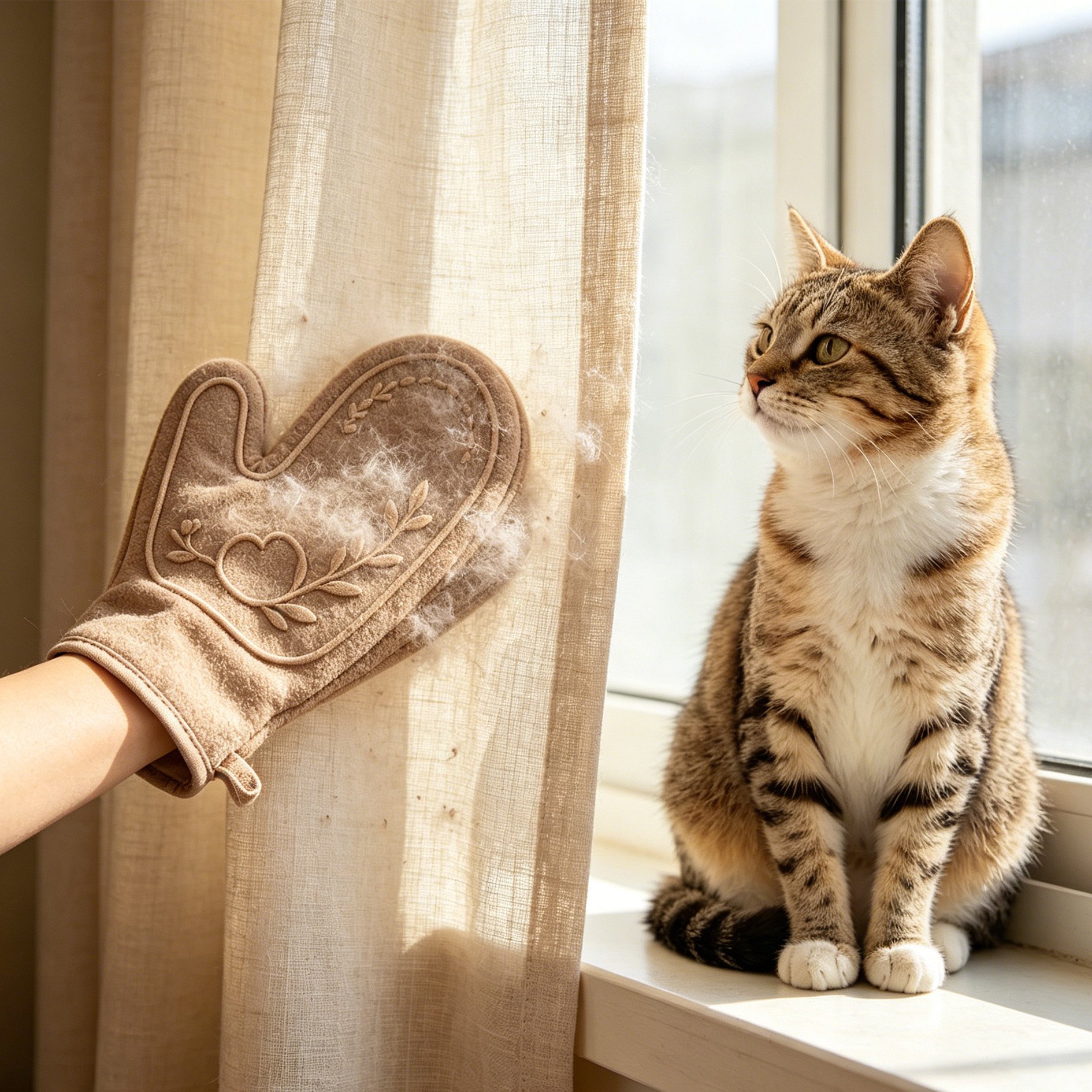 Electrostatic dust removal gloves for pet hair cleaning