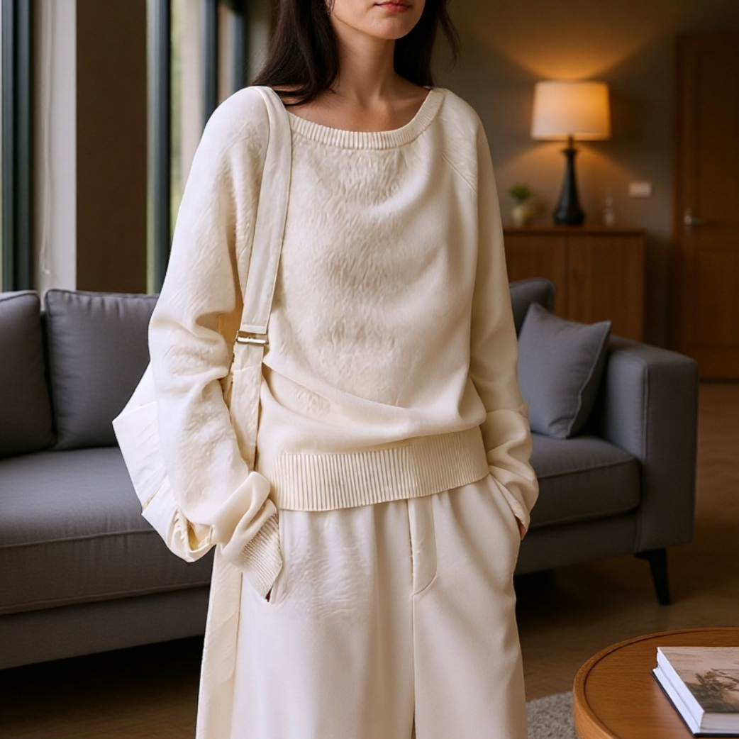 愛とナンシー十三行 2026年 韓国風 オフショルダー 保温ウール ニット レディース 