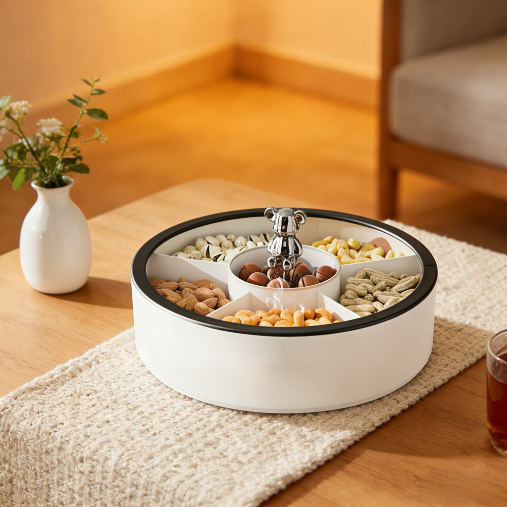 全新可旋轉乾果零食密封收納盒