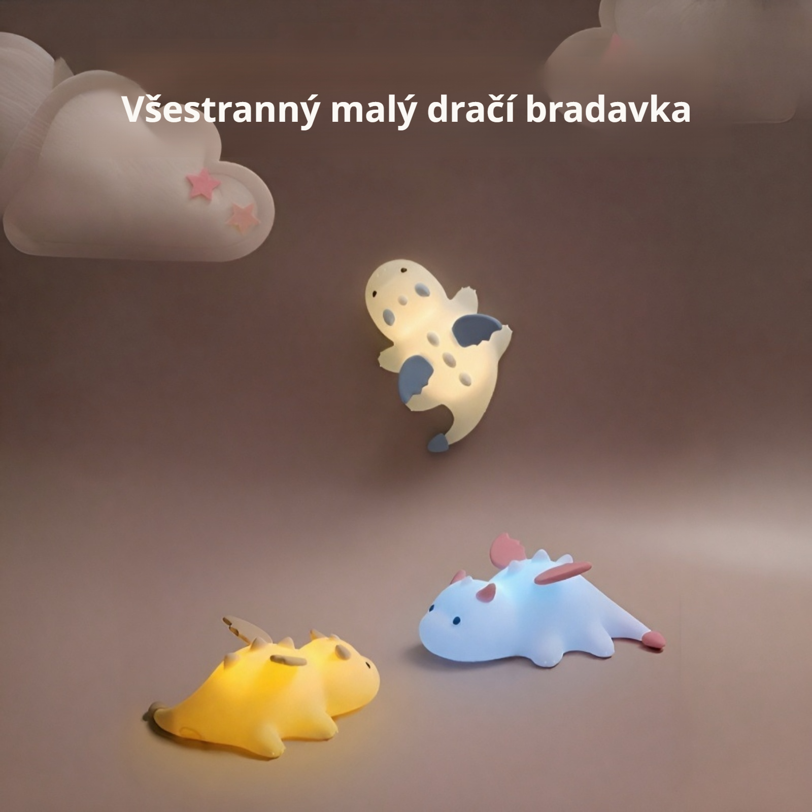 Noční světlo Baby Dragon s měkkým povrchem