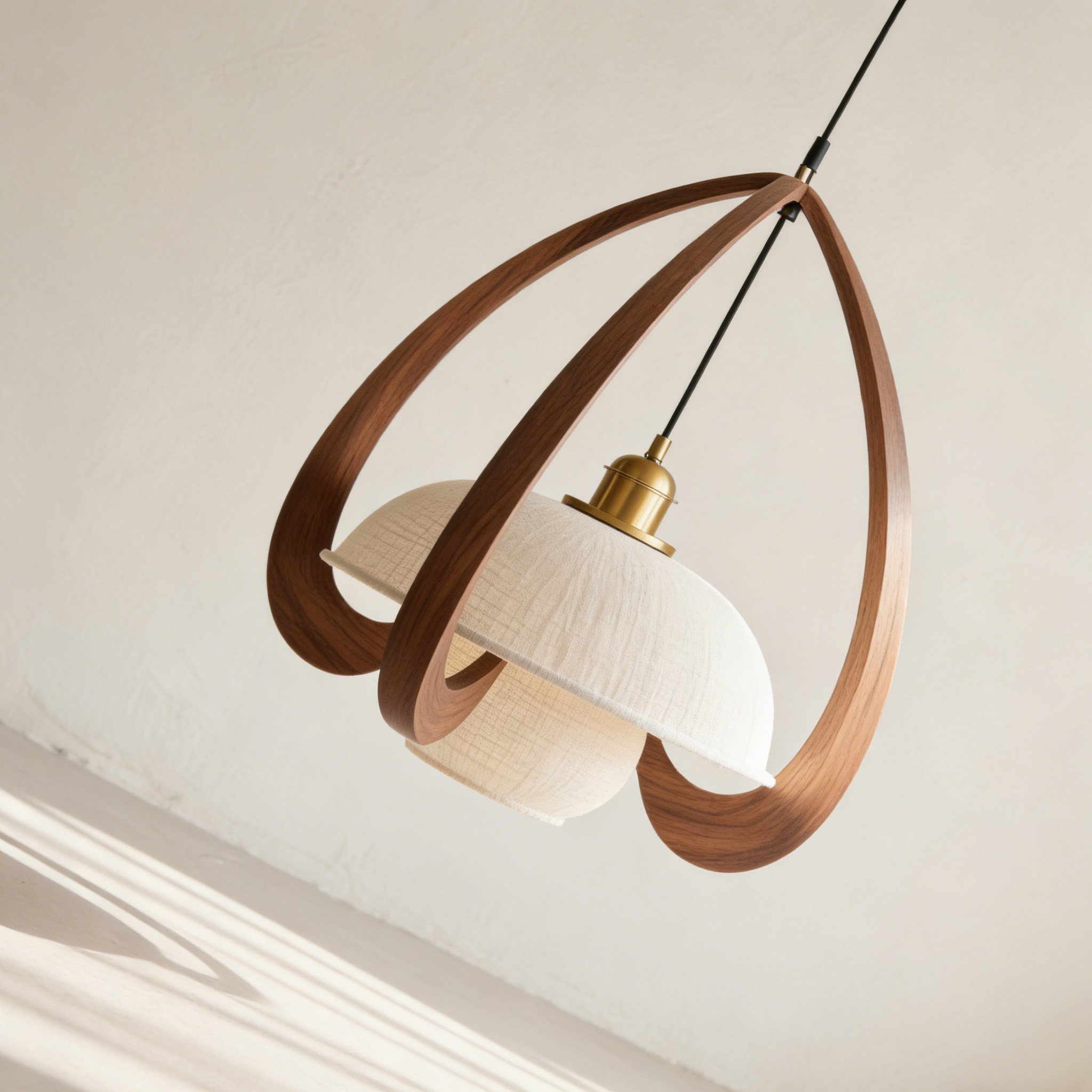 โคมไฟแขวนเพดานไม้เพิ่มบรรยากาศอบอุ่น