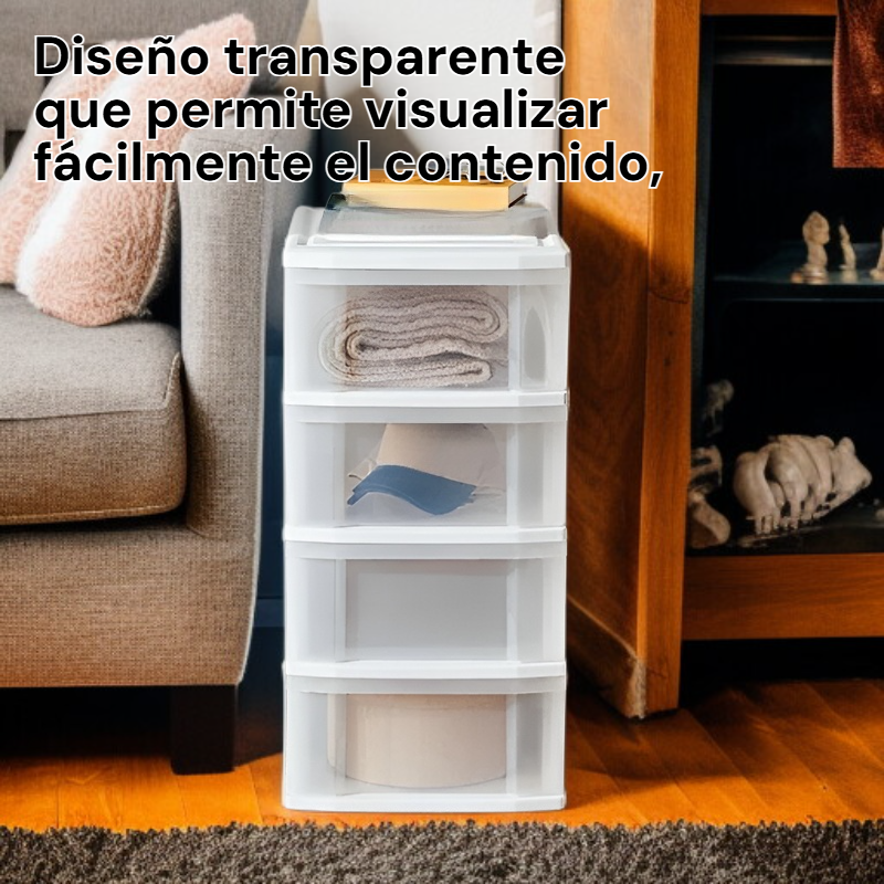 Caja de almacenamiento de plástico con cajones transparente para zapatos y ropa interior