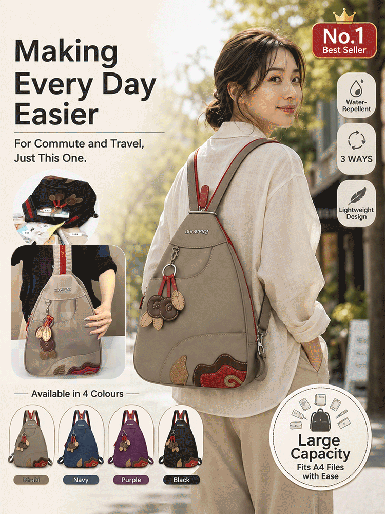 Toray High‑Density Micro‑Fabric 3‑Way Large‑Capacity Casual Bag