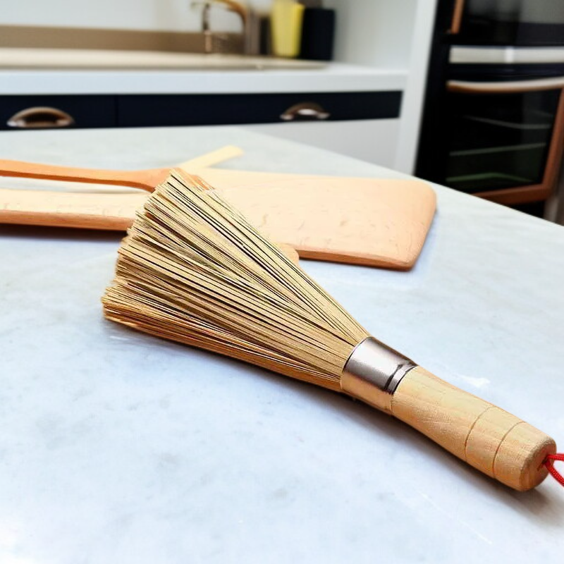 대나무 냄비와 팬 청소 브러시 – 천연 청소용