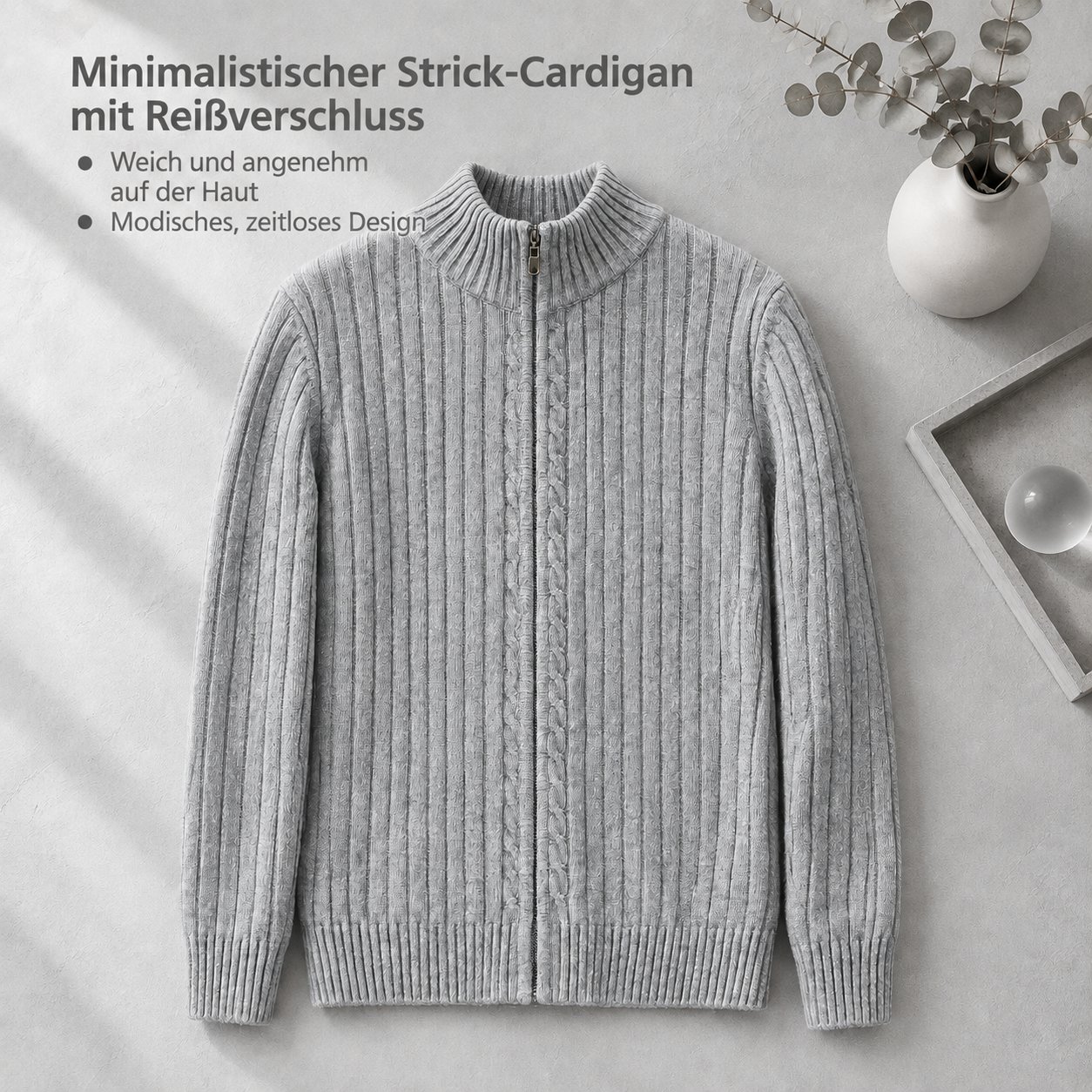 Herren Strick-Cardigan mit Streifen für Herbst/Winter