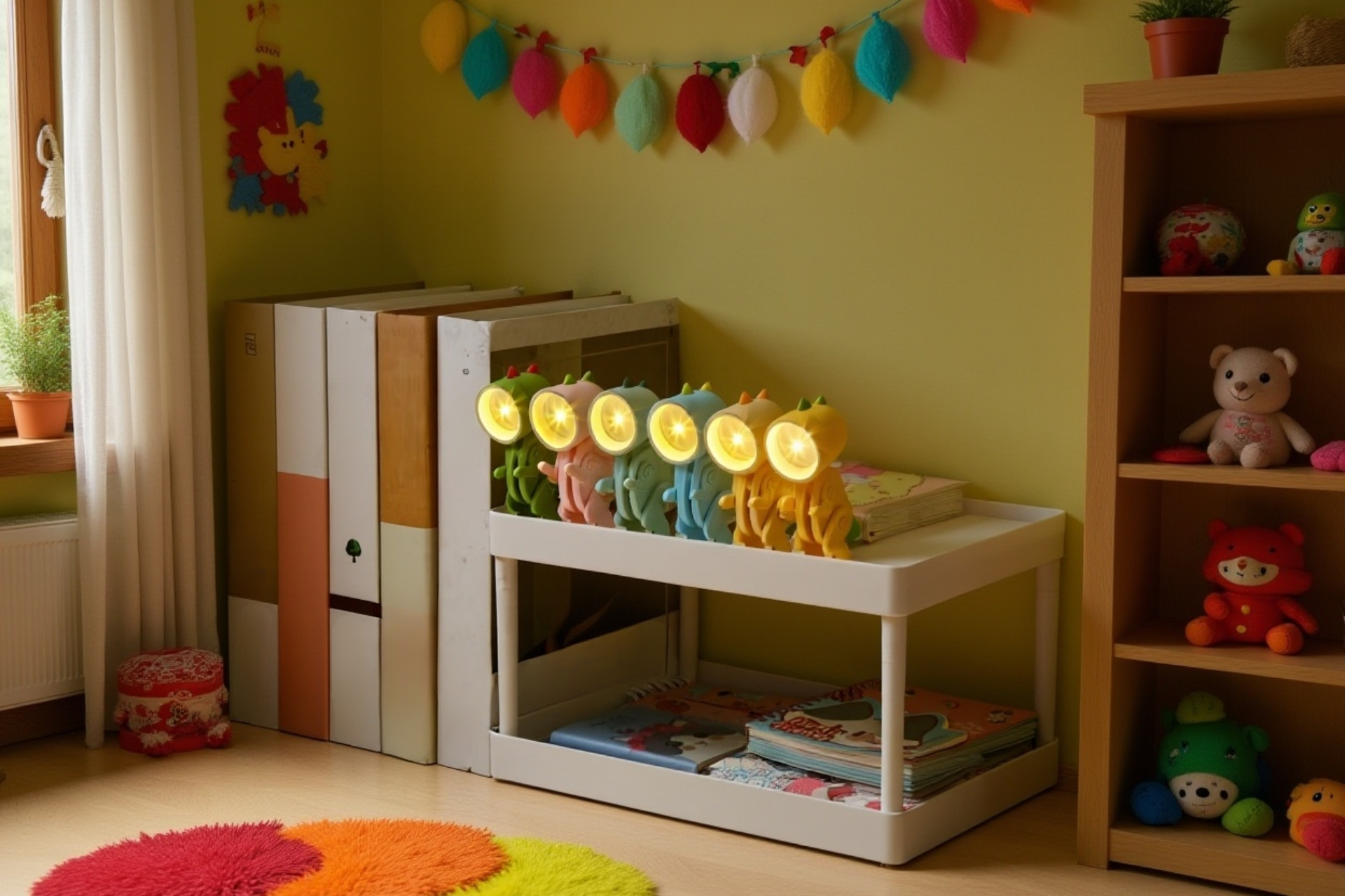 안전한 소재의 어린이용 공룡 램프