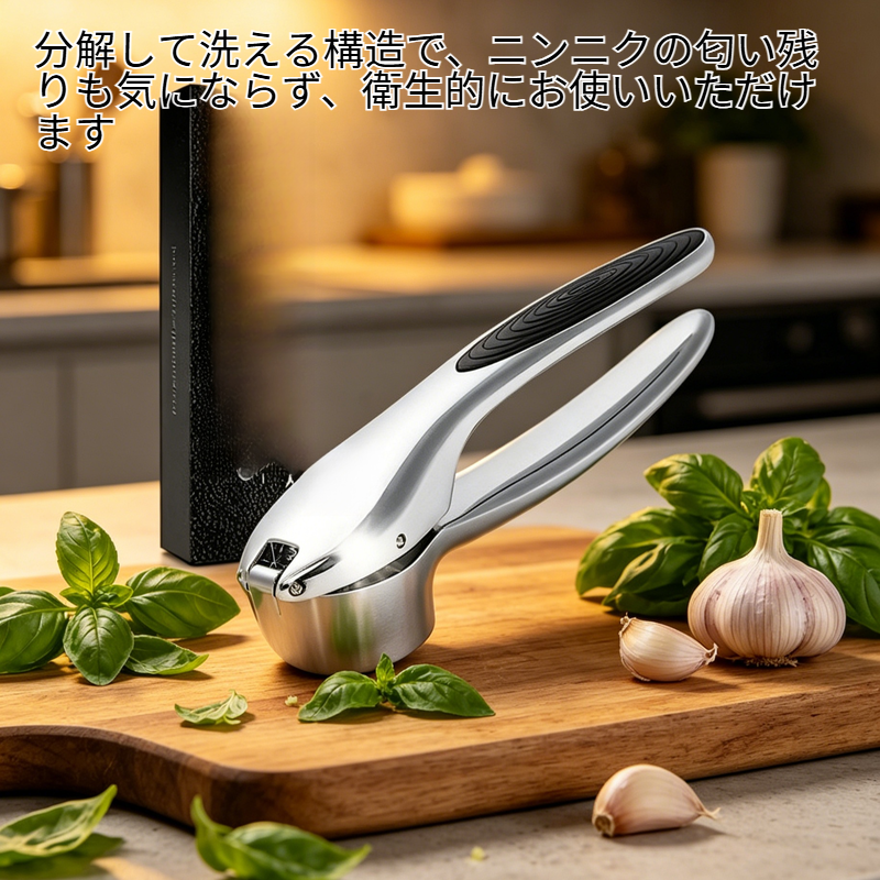 キッチン用手動ガーリックプレス ニンニク潰し器