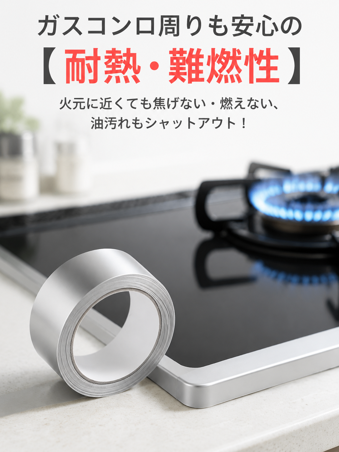 防水・防カビ・高温耐性厚手アルミ箔テープ