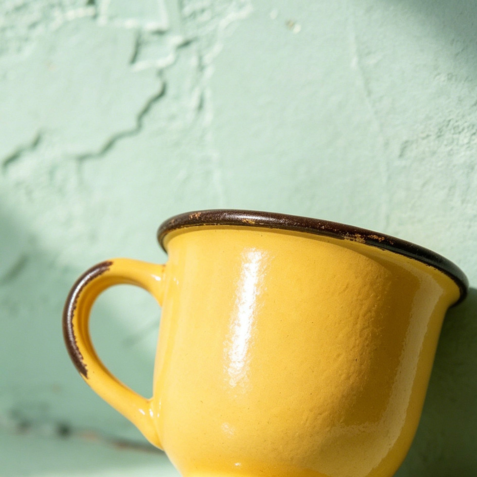 Vintage Enamel Mini Coffee Cups (Set of 2)
