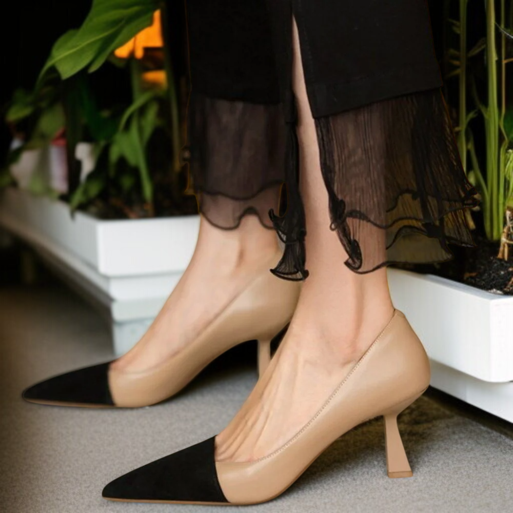 여성 통근 스틸레토 힐 스틸레토 단화 펌프스 섹시 가죽 단화