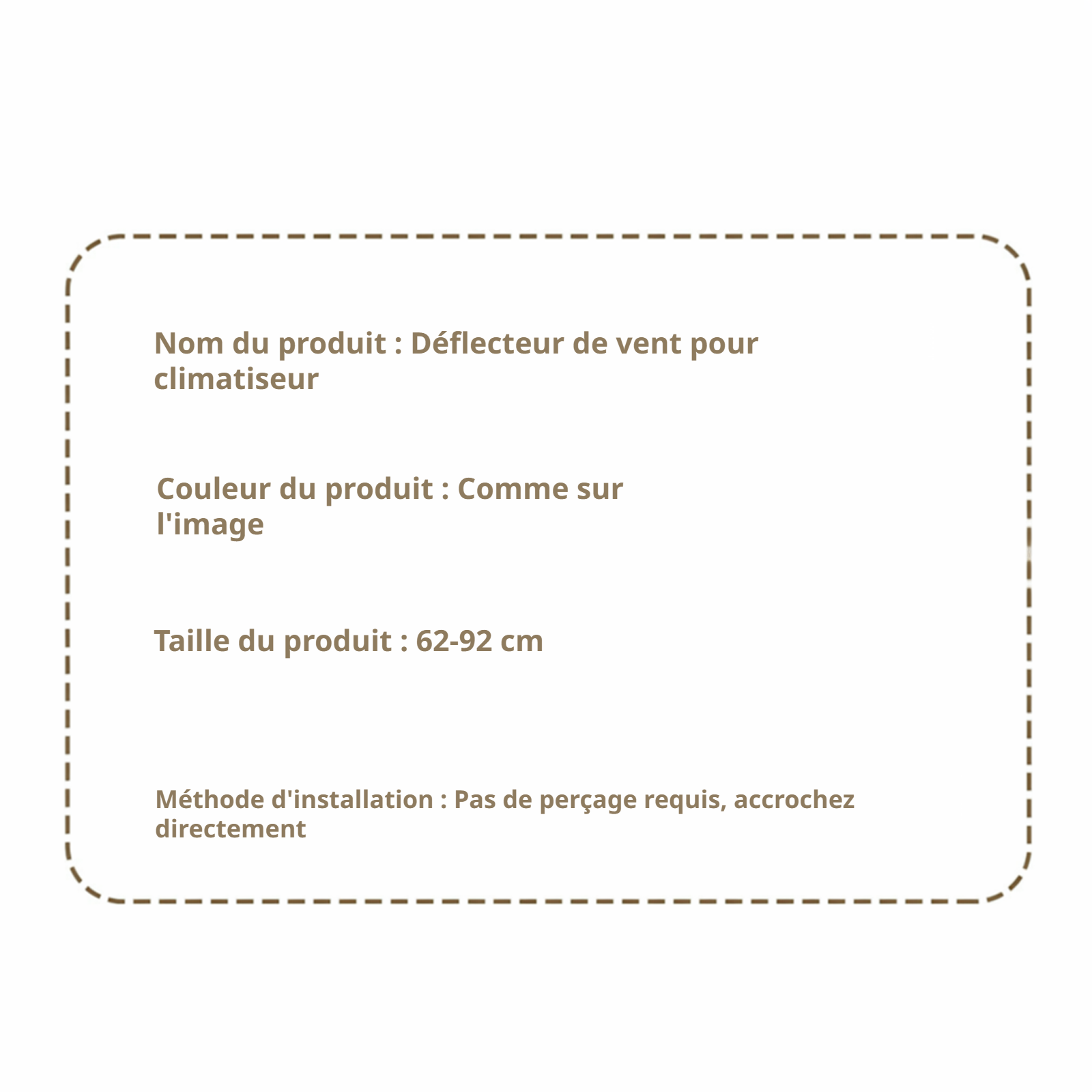 Déflecteur anti-vent pour climatisation, design élégant