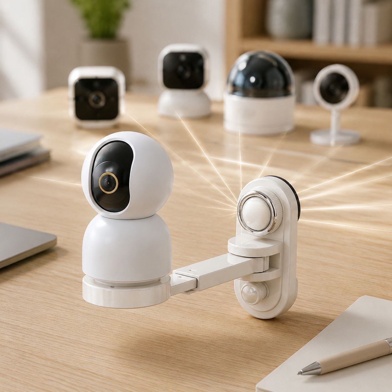 Space-saving telescopic camera mount