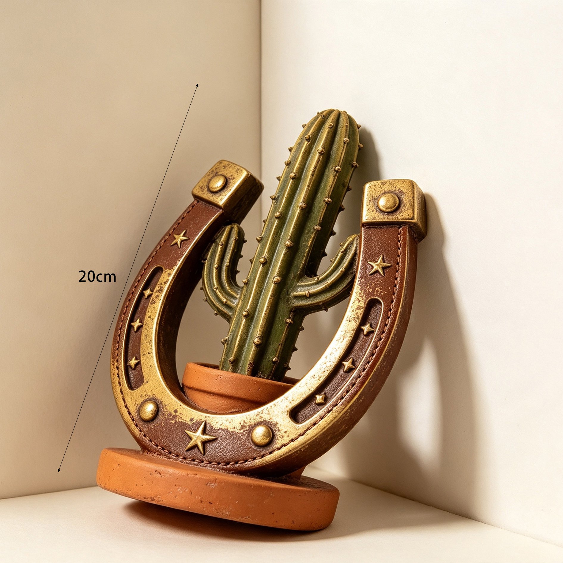 Boho style cactus ornament with star accents