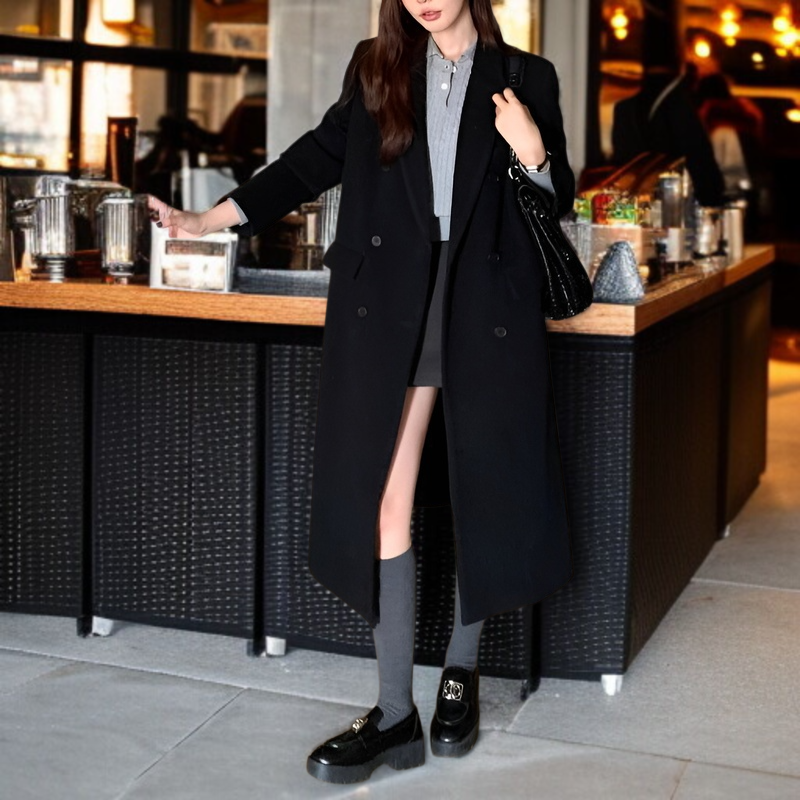 부드러운 기모 안감 모직 코트 내부