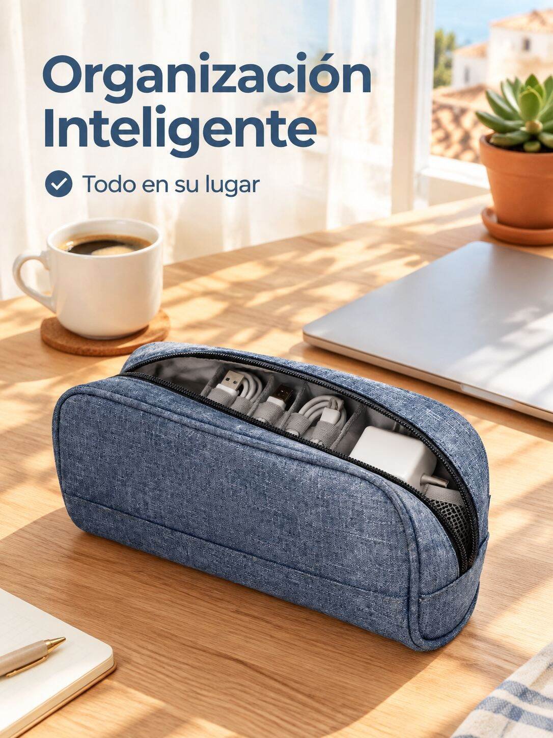 Bolsa organizadora multifuncional de tela Oxford para accesorios digitales