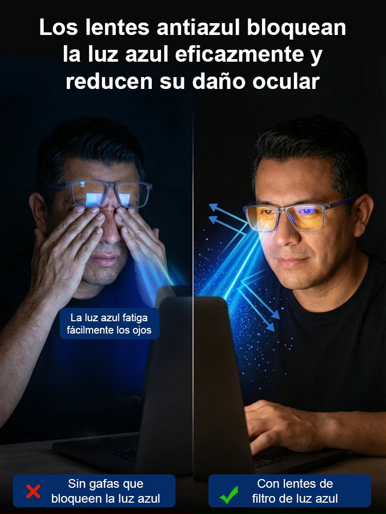 Gafas de presbicia transparentes y minimalistas con protección contra la luz azul