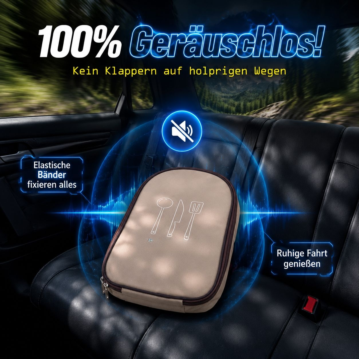 Multifunktionale Reisebesteck Aufbewahrungstasche Camping Grill Handtasche