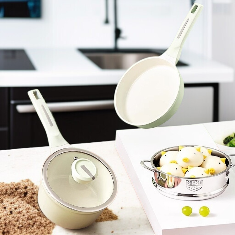 큐티 가정용 라면냄비 세라믹 논스틱 후라이팬 보모젖냄비 라면냄비 라면냄비 큐티 가정용 후라이팬