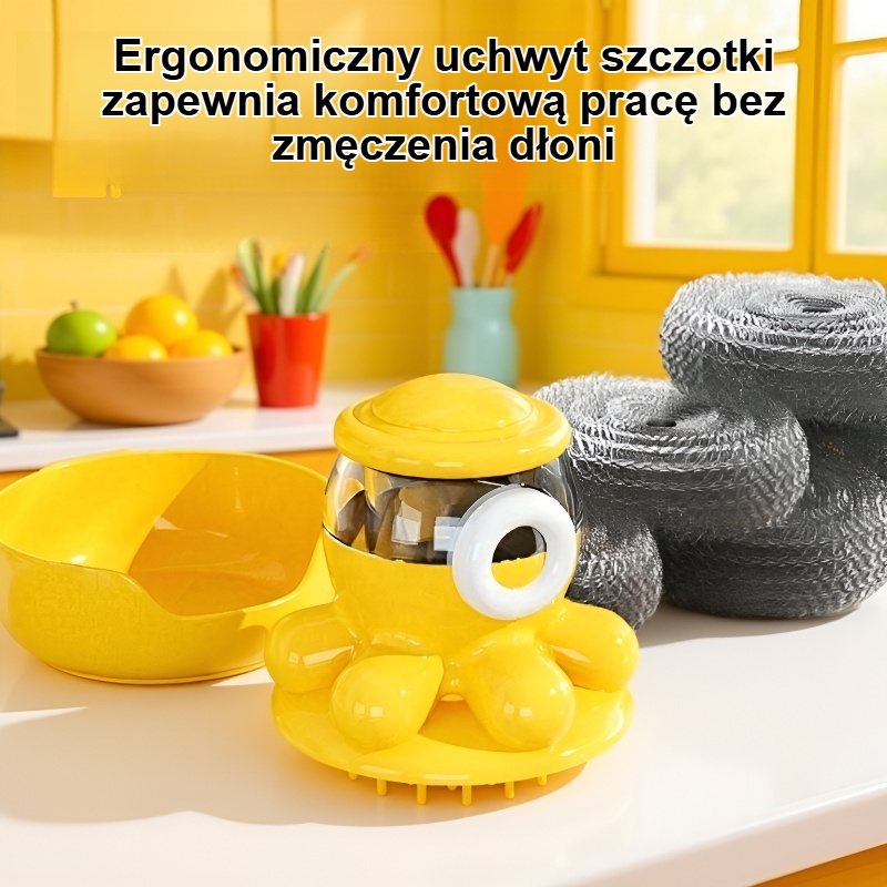 Automatyczna szczotka do mycia naczyń z dozownikiem płynu