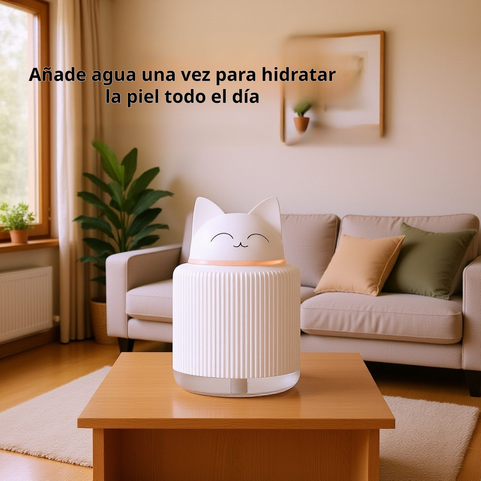 Humidificador mini con vapor frío y luz LED