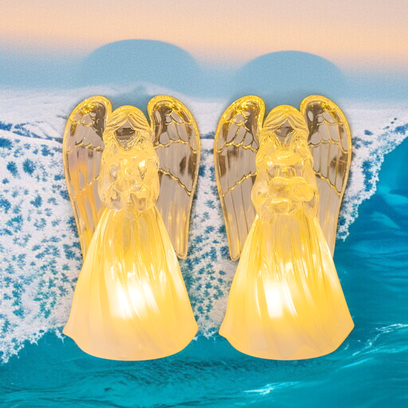 LED 光る小さな天使のアクリル模造クリスタル天使の飾りクリスマスデコレーション天使のナイトライト